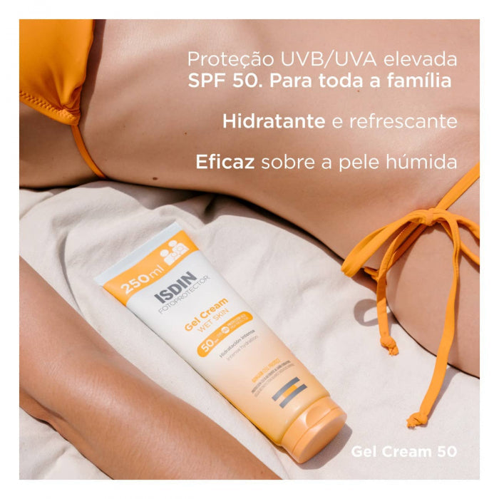 Isdin Fotoprotetor Gel Creme Solar Wet Skin FPS 50 250ml - Imagem 2